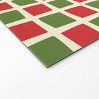 Christmas Windows Mid Century Modern Checkered Red Green Cream Retro Holiday Pattern Welcome Mat Gallery Image 2