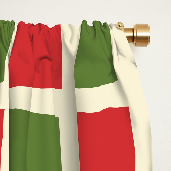 Christmas Windows Mid Century Modern Checkered Red Green Cream Retro Holiday Pattern Window Curtain Gallery Image 2