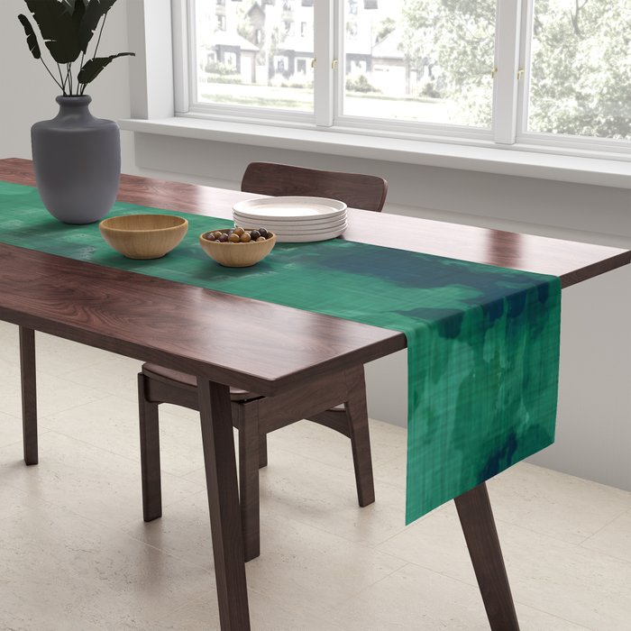 emerald watercolor Table Runner Gallery Image 2