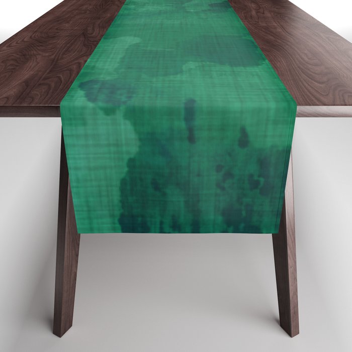 emerald watercolor Table Runner
