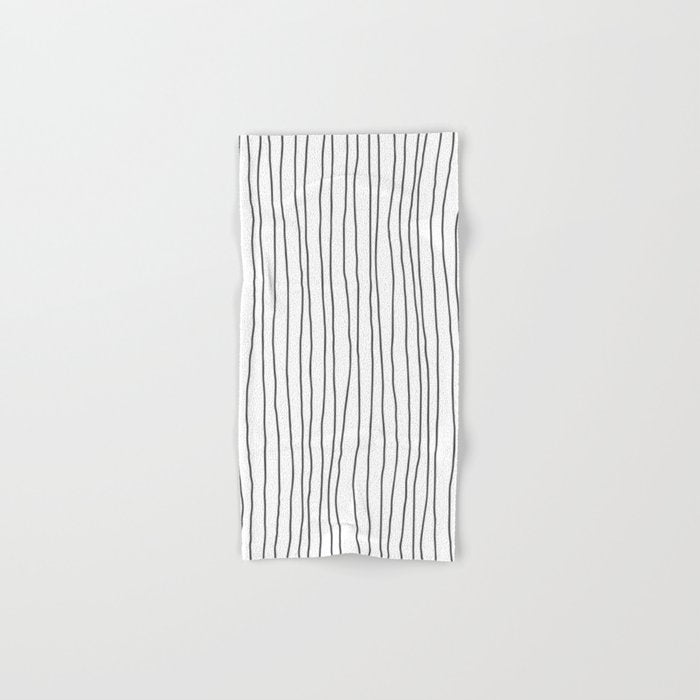 Hand Drawn Lines Vertical White Dark Gray Bath Towel Gallery Image 1