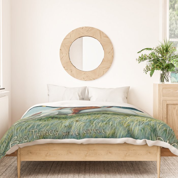 'If Only Big Things Were Little, and Little Things Were Big' by Louis Wain Duvet Cover Gallery Image 3