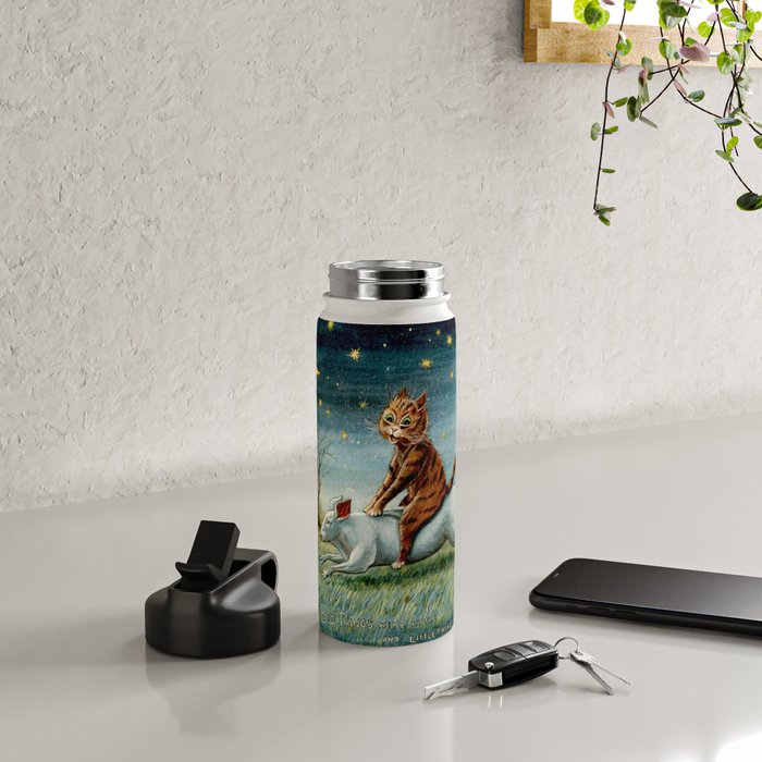 'If Only Big Things Were Little, and Little Things Were Big' by Louis Wain Water Bottle Gallery Image 4