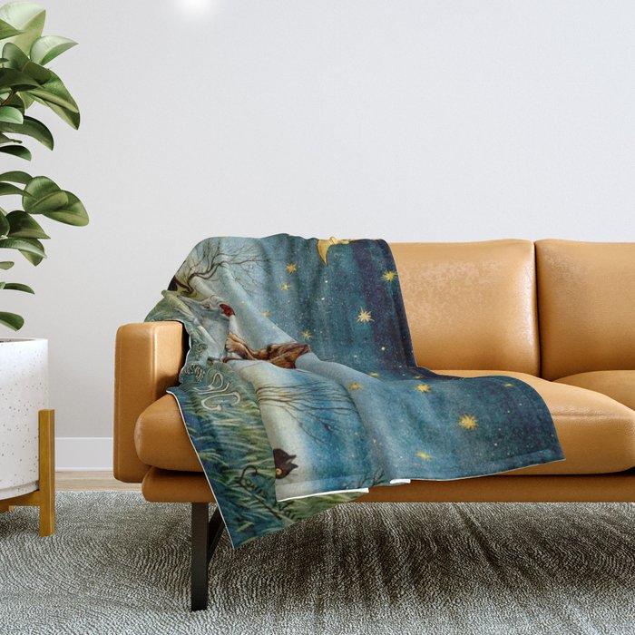 'If Only Big Things Were Little, and Little Things Were Big' by Louis Wain Throw Blanket Gallery Image 1