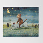 'If Only Big Things Were Little, and Little Things Were Big' by Louis Wain Throw Blanket Gallery Image 2