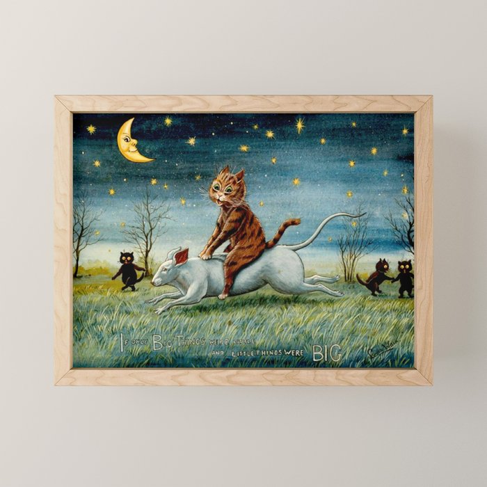 'If Only Big Things Were Little, and Little Things Were Big' by Louis Wain Mini Art Print Gallery Image 1
