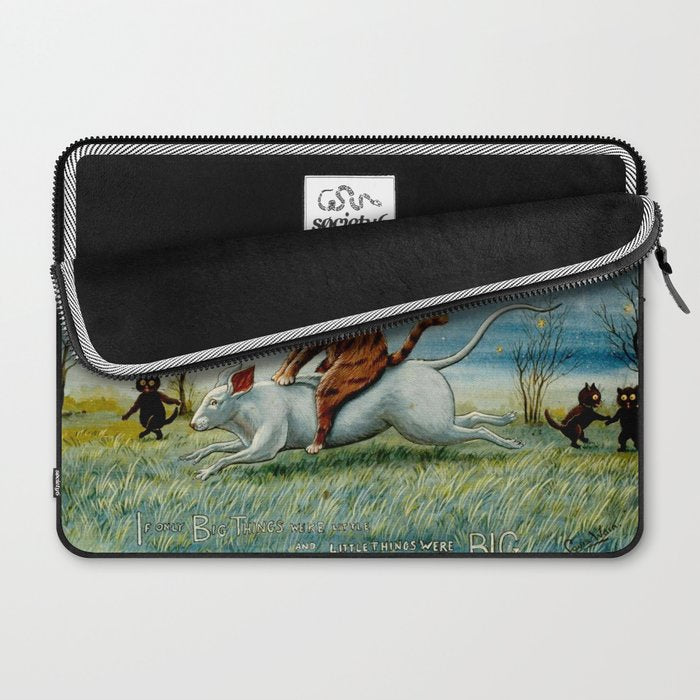 'If Only Big Things Were Little, and Little Things Were Big' by Louis Wain Laptop Sleeve Gallery Image 2