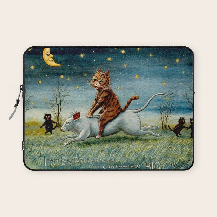 'If Only Big Things Were Little, and Little Things Were Big' by Louis Wain Laptop Sleeve Gallery Image 1