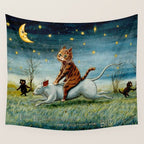 'If Only Big Things Were Little, and Little Things Were Big' by Louis Wain Wall Tapestry Gallery Image 4