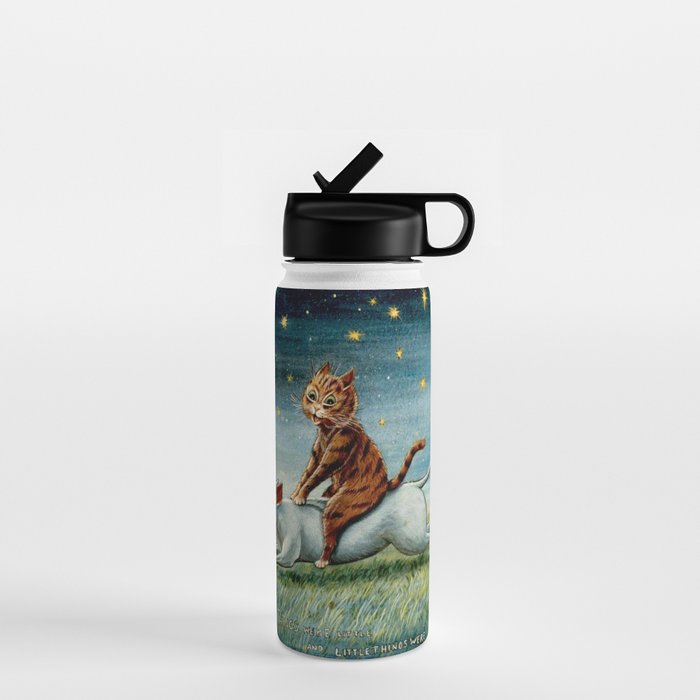 'If Only Big Things Were Little, and Little Things Were Big' by Louis Wain Water Bottle Gallery Image 1