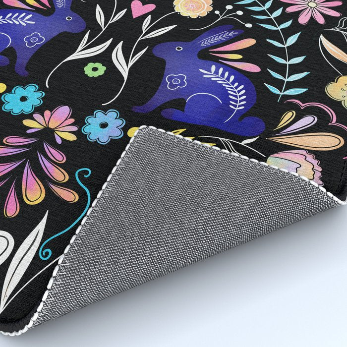 Folk Art Florals black in colors Rug Gallery Image 4