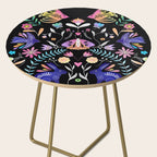 Folk Art Florals black in colors Side Table Gallery Image 2