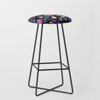 Folk Art Florals black in colors Stool Gallery Image 1