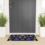 Folk Art Florals black in colors Welcome Mat Gallery Image 3