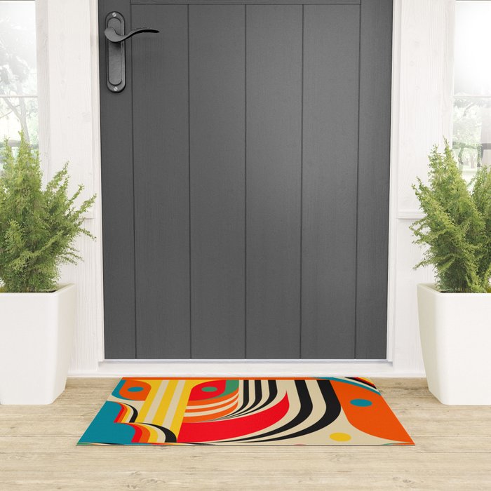 Colorful Cubism Modern Abstract Art Welcome Mat Gallery Image 3