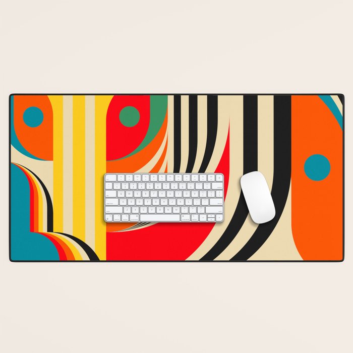 Colorful Cubism Modern Abstract Art Desk Mat Gallery Image 1