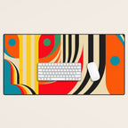 Colorful Cubism Modern Abstract Art Desk Mat Gallery Image 1
