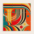 Colorful Cubism Modern Abstract Art Wood Wall Art Gallery Image 1