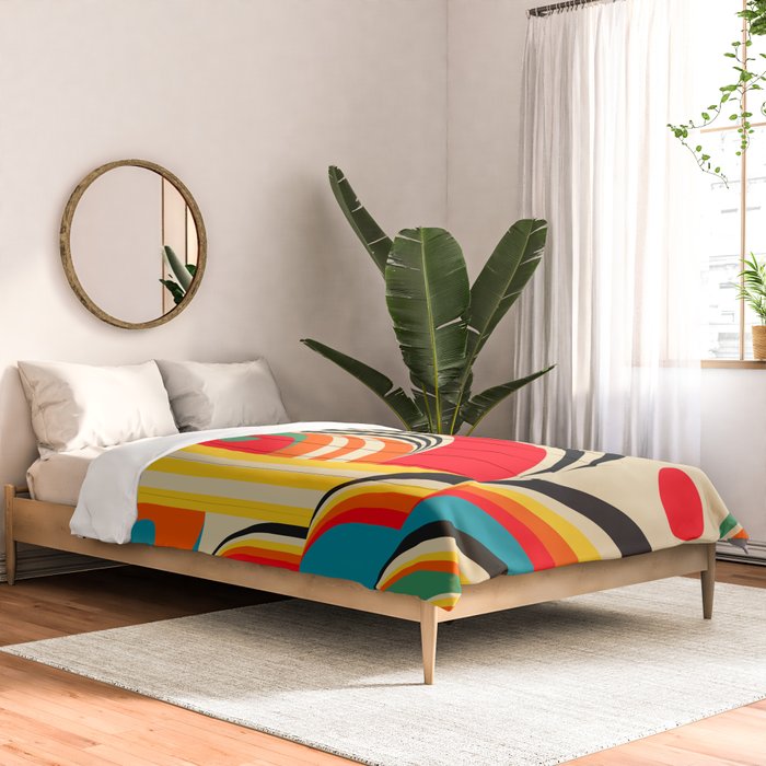 Colorful Cubism Modern Abstract Art Comforter Gallery Image 2