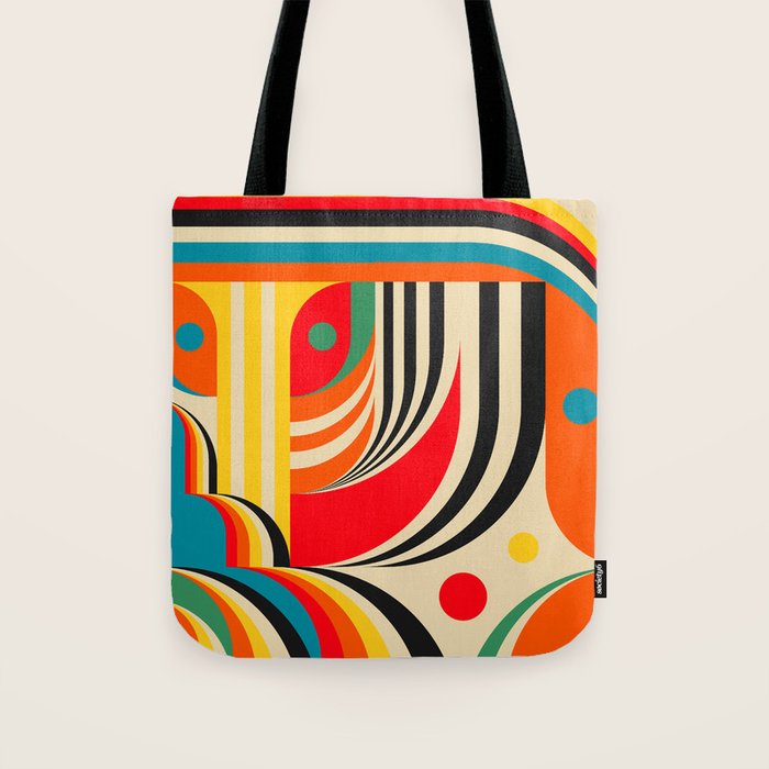 Colorful Cubism Modern Abstract Art Tote Bag Gallery Image 1