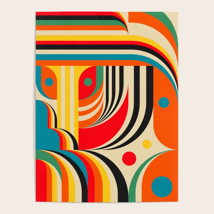 Colorful Cubism Modern Abstract Art Poster Gallery Image 4