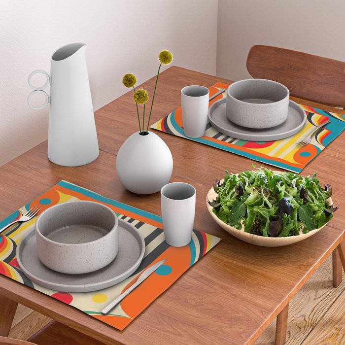Colorful Cubism Modern Abstract Art Placemat Gallery Image 2
