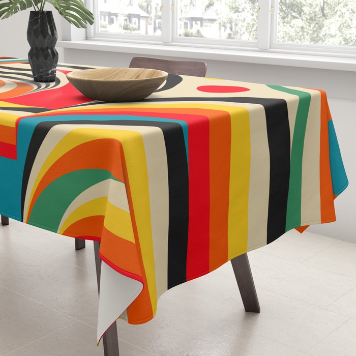 Colorful Cubism Modern Abstract Art Tablecloth Gallery Image 3