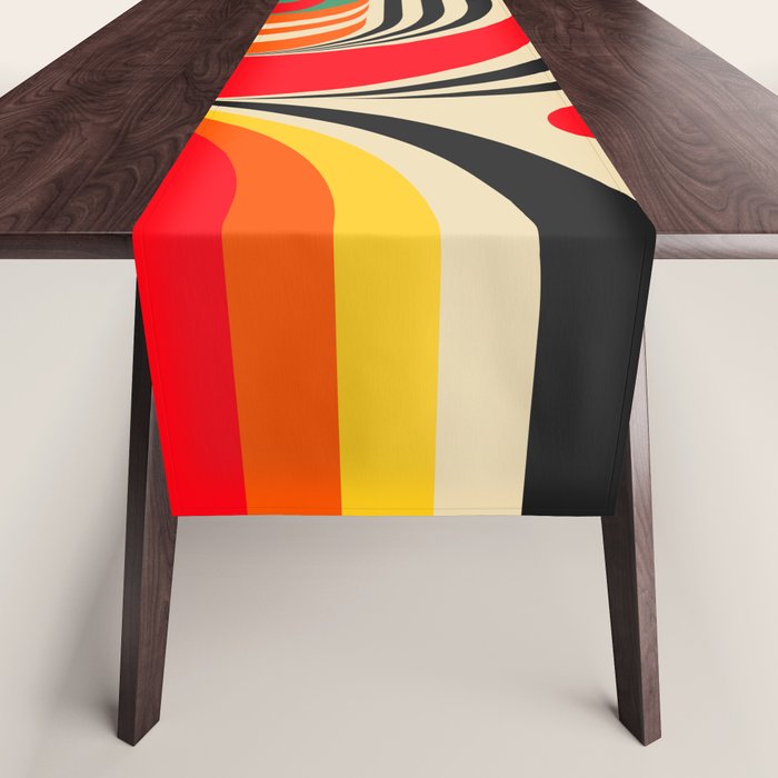 Colorful Cubism Modern Abstract Art Table Runner Gallery Image 1
