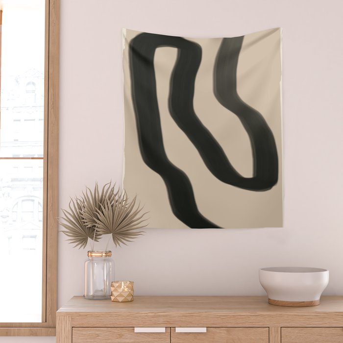 Minimal abstract line Wall Tapestry Gallery Image 2