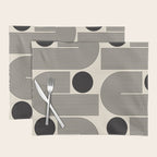 Abstraction_BLACK_LINE_DOT_POP_ART_Minimalism_004D Placemat Gallery Image 1