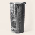 Forest Wonderland - Black and White Nature Photography Travel Mug Gallery Image 2