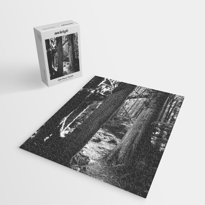 Forest Wonderland - Black and White Nature Photography Jigsaw Puzzle Gallery Image 2