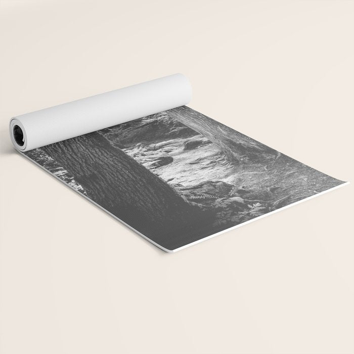 Forest Wonderland - Black and White Nature Photography Yoga Mat Gallery Image 2