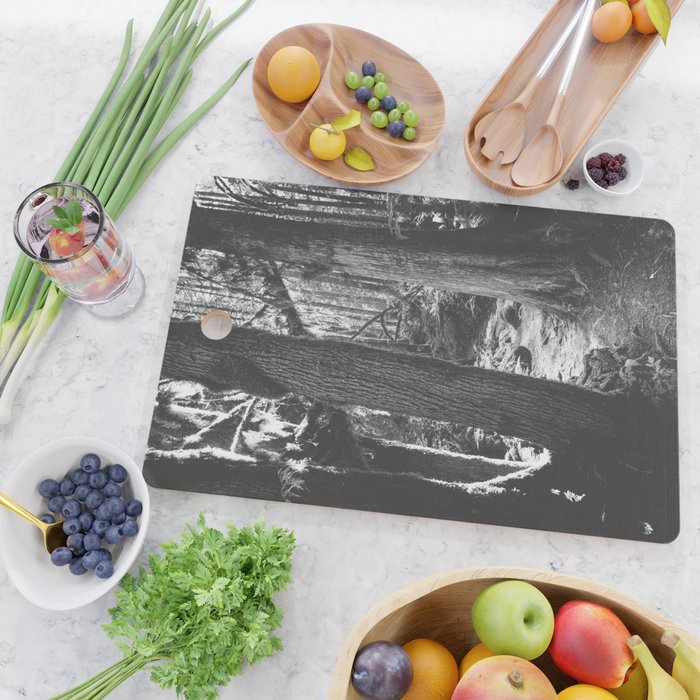 Forest Wonderland - Black and White Nature Photography Cutting Board Gallery Image 2