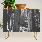 Forest Wonderland - Black and White Nature Photography Credenza Gallery Image 1