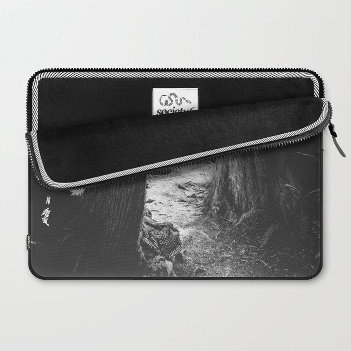 Forest Wonderland - Black and White Nature Photography Laptop Sleeve Gallery Image 2
