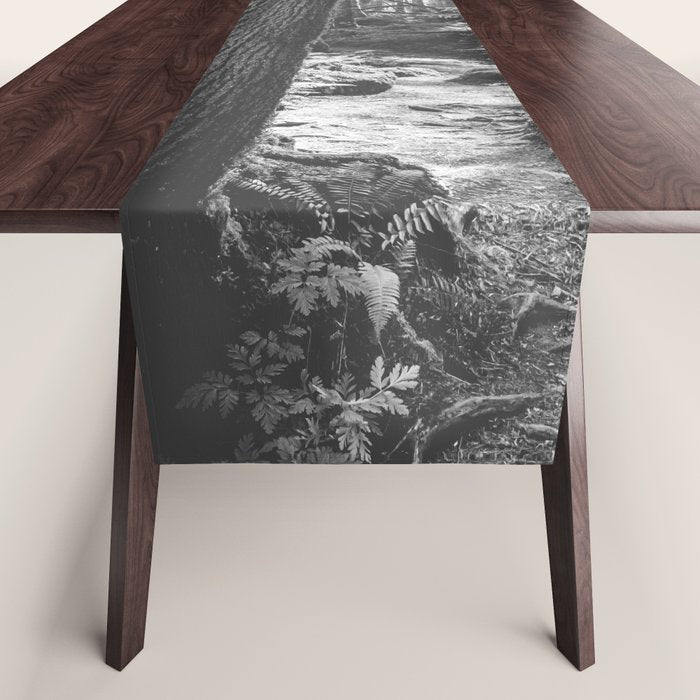Forest Wonderland - Black and White Nature Photography Table Runner Gallery Image 1