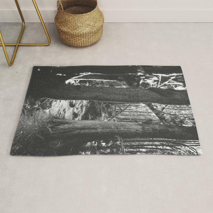 Forest Wonderland - Black and White Nature Photography Rug Gallery Image 1