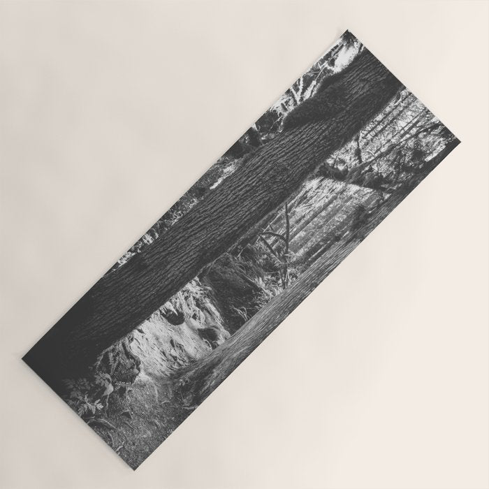 Forest Wonderland - Black and White Nature Photography Yoga Mat Gallery Image 1