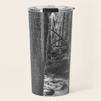 Forest Wonderland - Black and White Nature Photography Travel Mug Gallery Image 1
