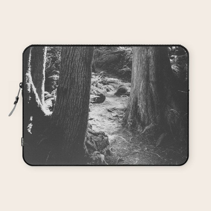 Forest Wonderland - Black and White Nature Photography Laptop Sleeve Gallery Image 1