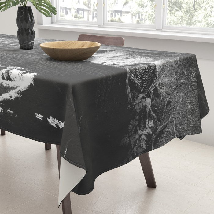 Forest Wonderland - Black and White Nature Photography Tablecloth Gallery Image 3