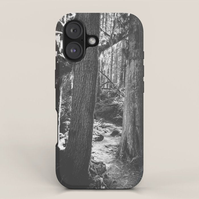 Forest Wonderland - Black and White Nature Photography iPhone Case Gallery Image 1