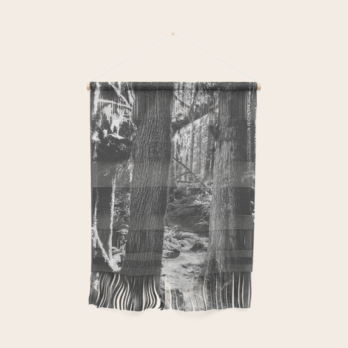 Forest Wonderland - Black and White Nature Photography Wall Hanging Gallery Image 1