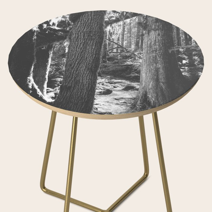 Forest Wonderland - Black and White Nature Photography Side Table Gallery Image 2