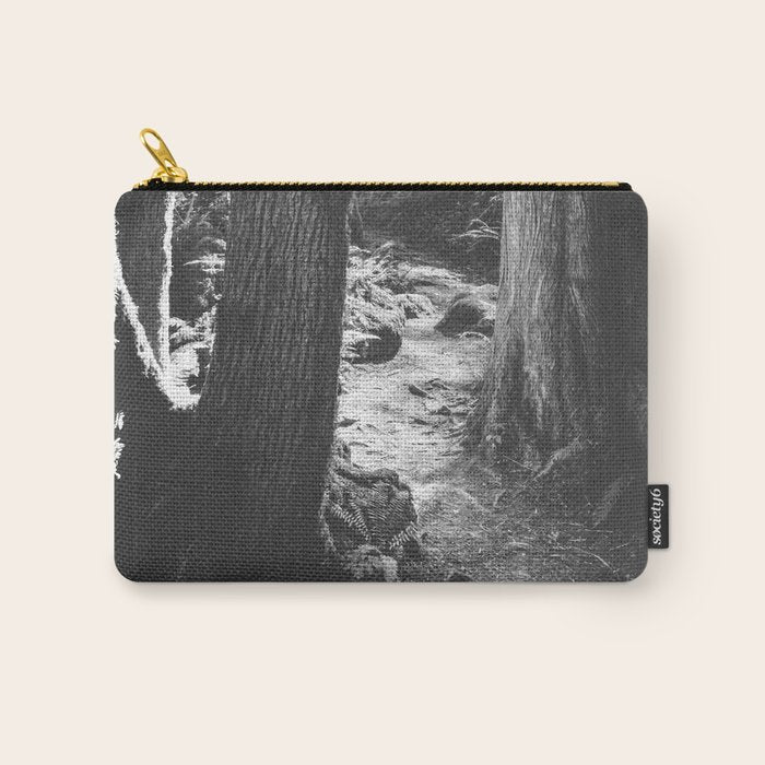 Forest Wonderland - Black and White Nature Photography Carry All Pouch Gallery Image 1