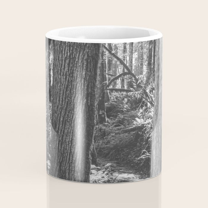 Forest Wonderland - Black and White Nature Photography Coffee Mug Gallery Image 4