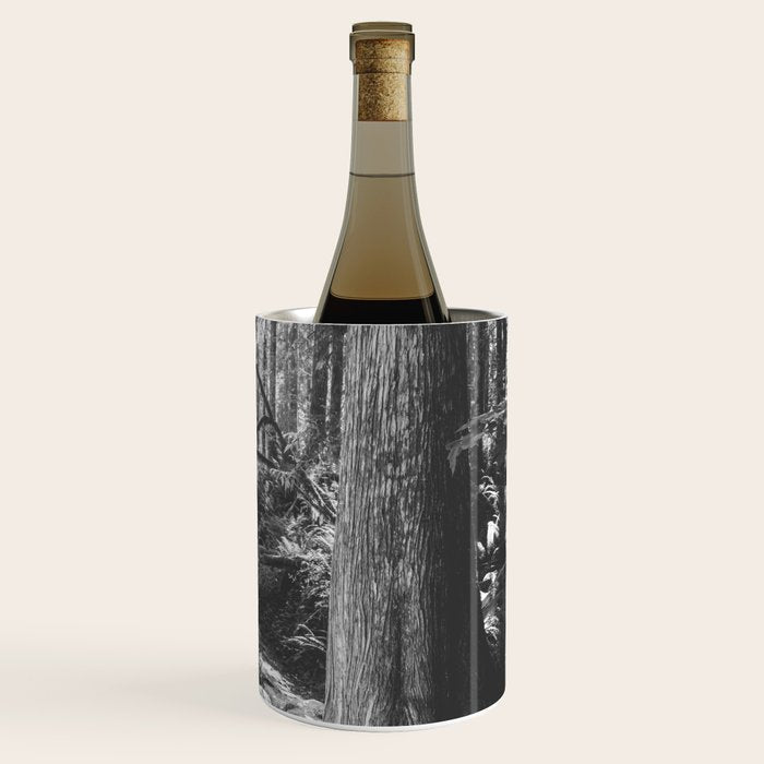 Forest Wonderland - Black and White Nature Photography Wine Chiller Gallery Image 3