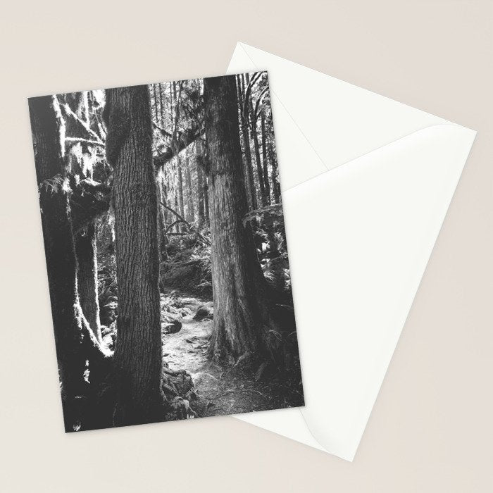 Forest Wonderland - Black and White Nature Photography Stationery Card Gallery Image 2
