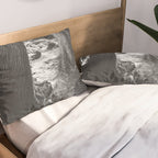 Forest Wonderland - Black and White Nature Photography Pillow Sham Gallery Image 2